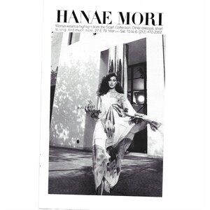 Hanae Mori Vintage 1977 Print Ad Featuring Elegant Scarf Collection Fashion